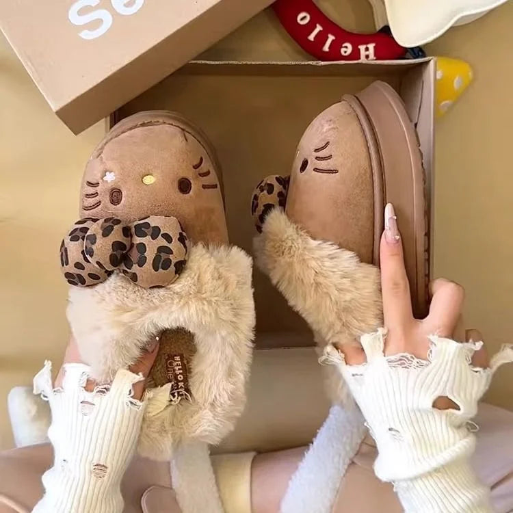 Comfy Hello KT Fur Slippers